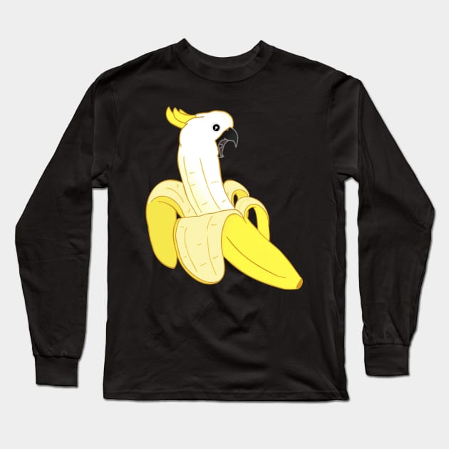 banana sulphur crested cockatoo fruit Long Sleeve T-Shirt by FandomizedRose